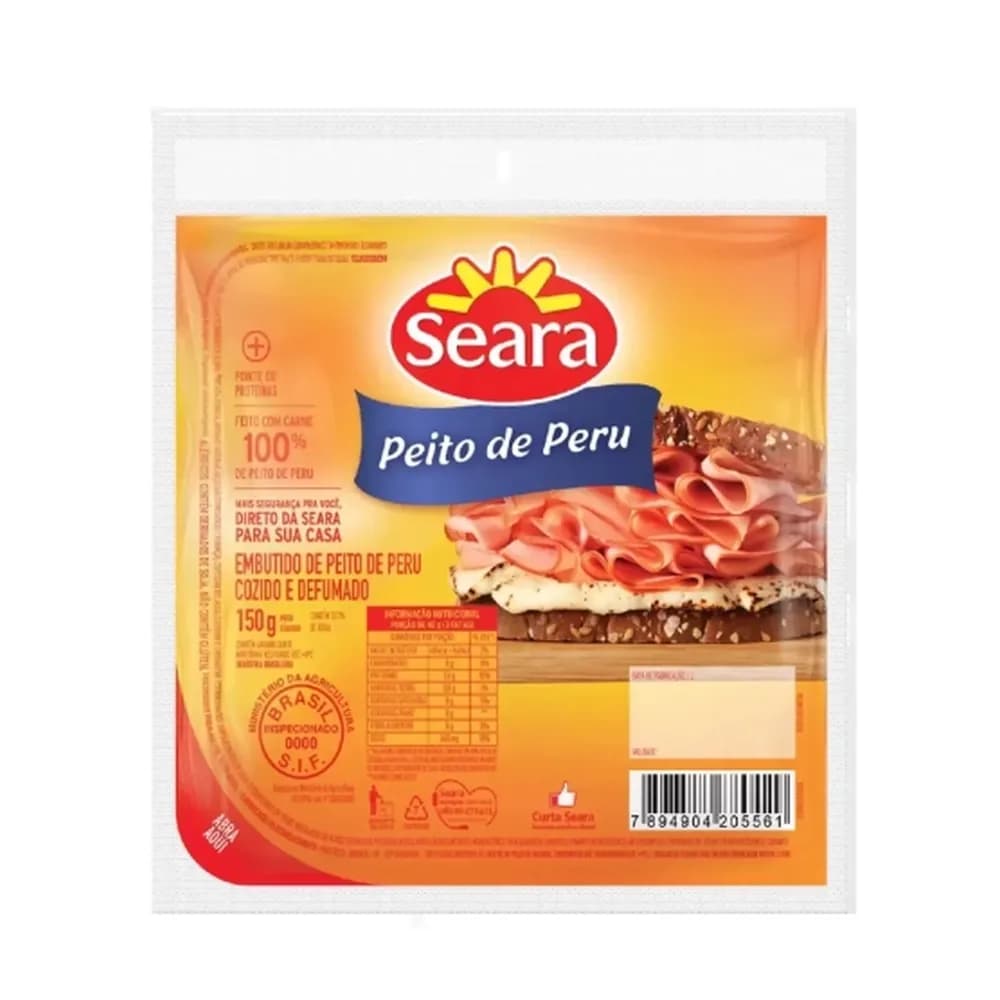 Peito de peru fatiado seara 150g