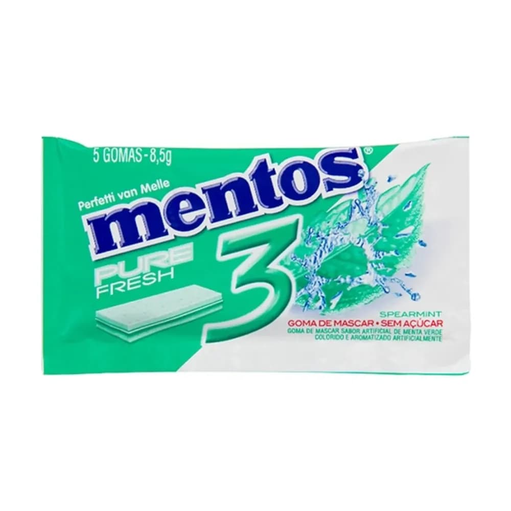 Goma mentos pure fresh spearmint mentos 8,5g com 5un