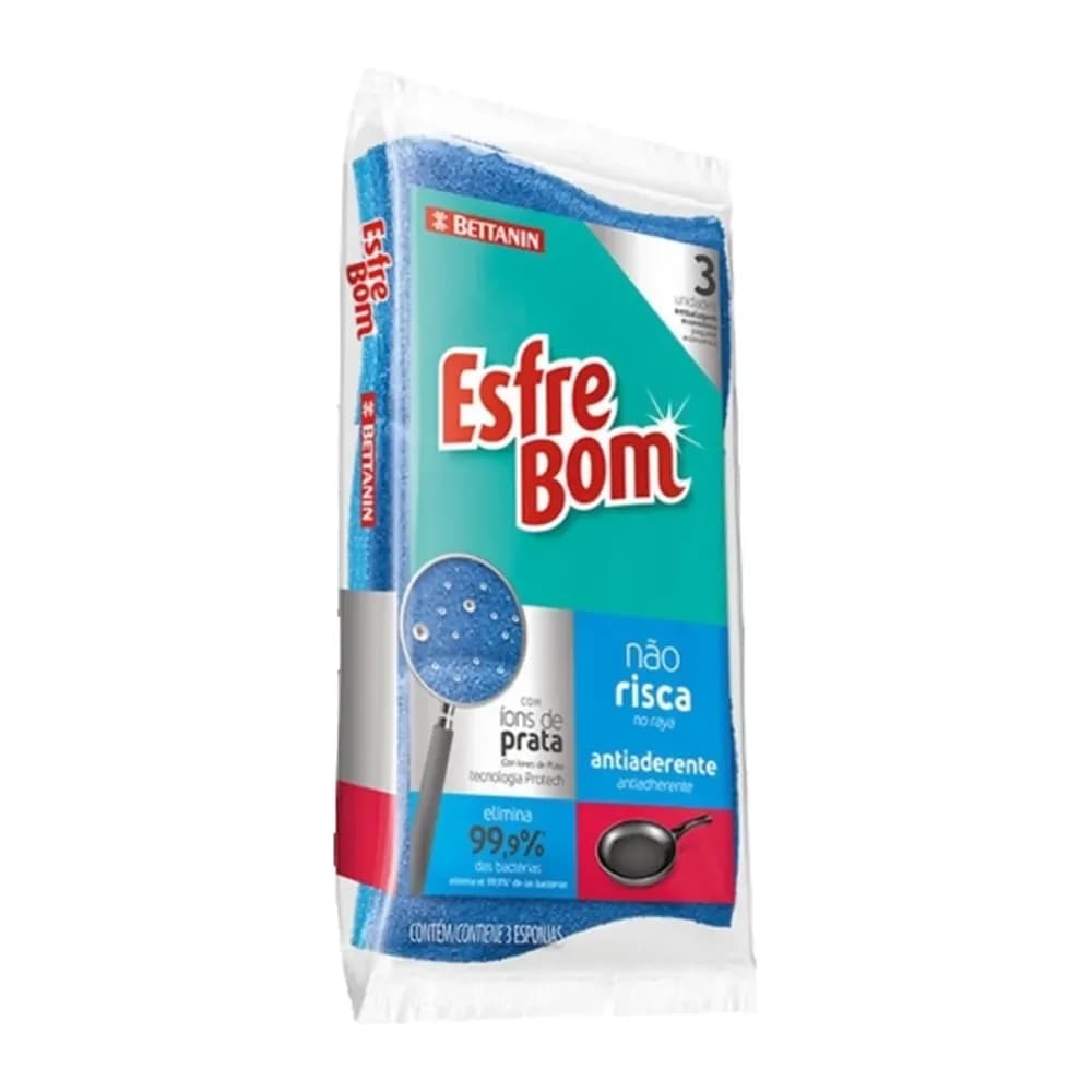 Esponja esfrebom nao risca 3un