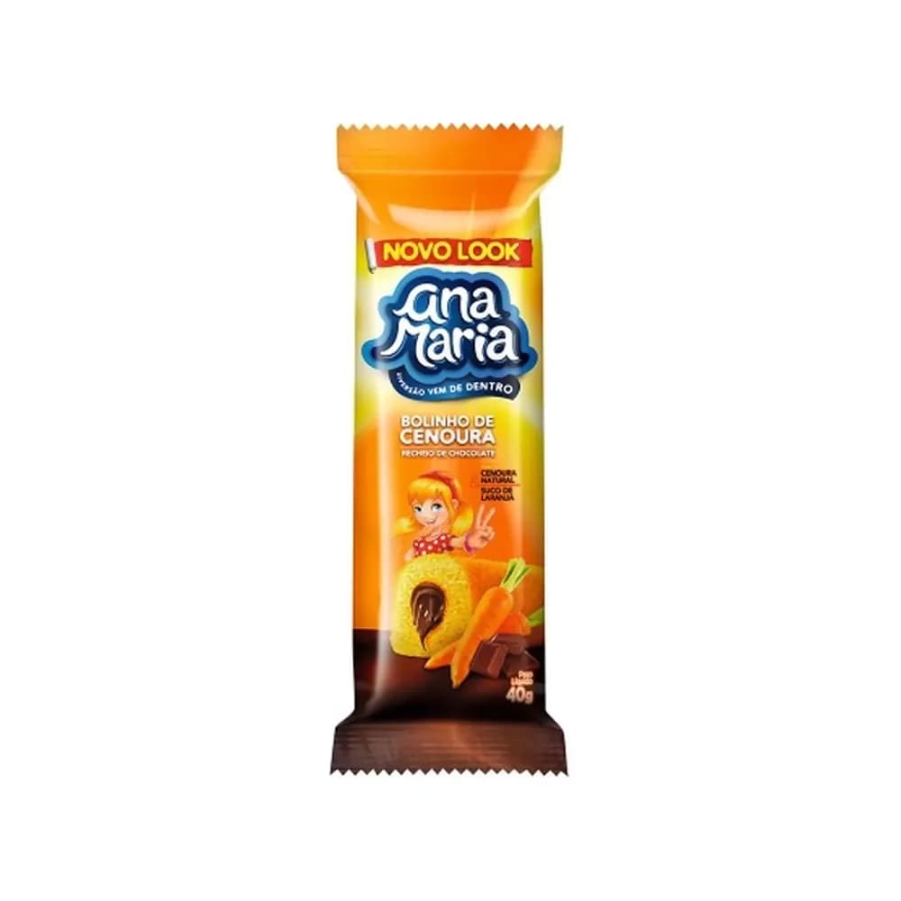 Bolinho de cenoura com recheio de chocolate ana maria 35g