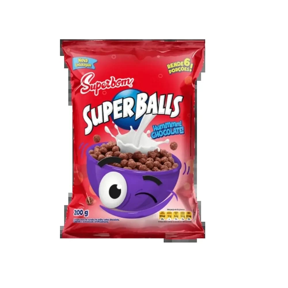 Cereal matinal superbom super balls pacote 200g