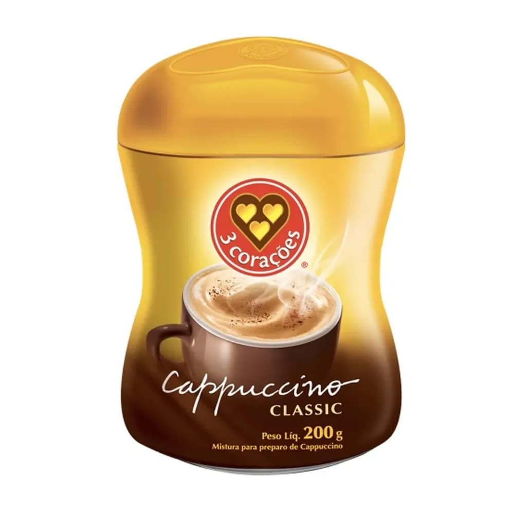 Cappuccino classic 3 coracoes pote 200g