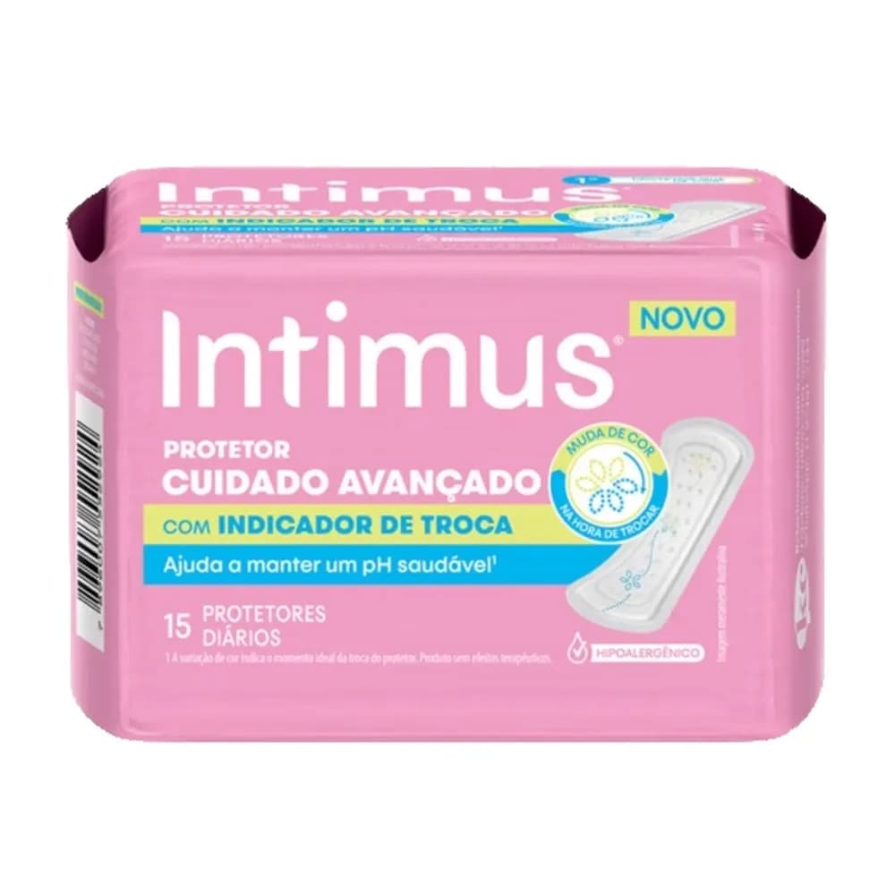 Protetor diario com indicador de troca intimus 15un