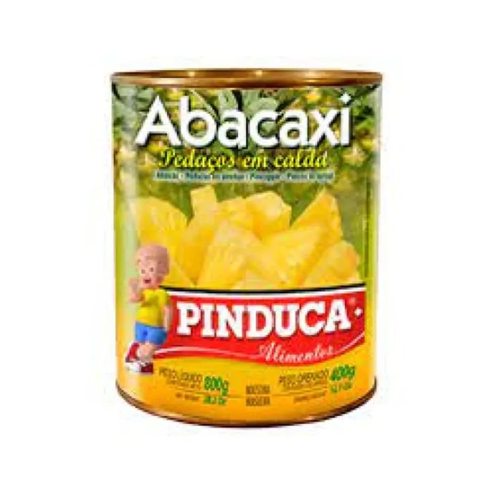 Abacaxi em calda pinduca pedacos lata 400g