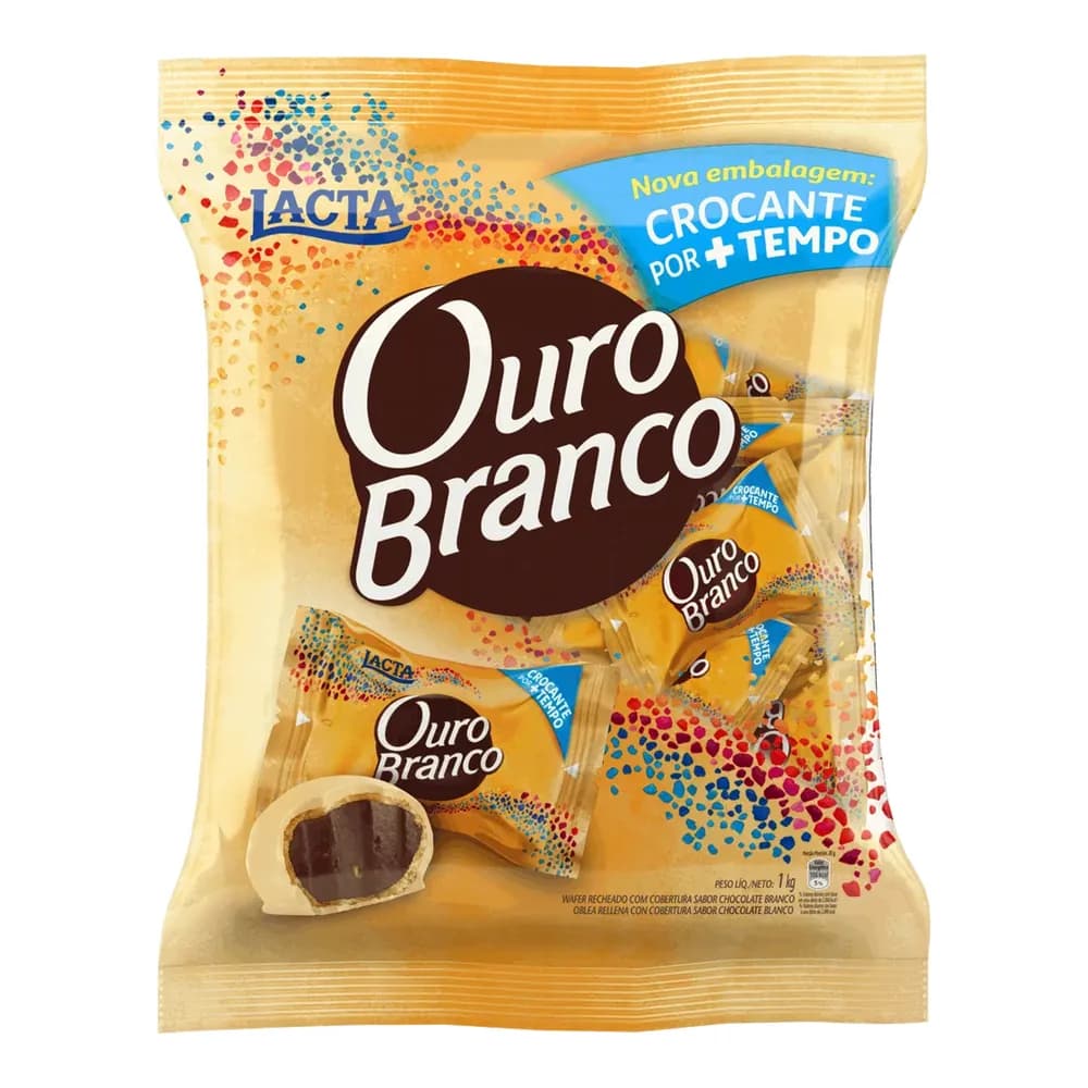 Chocolate bombom ouro branco lacta 1kg