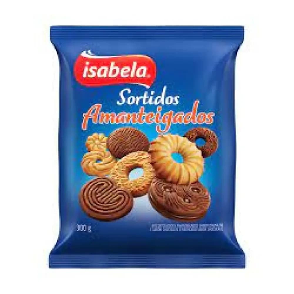Biscoito isabela amanteigado sortido baunilha chocolate 300g