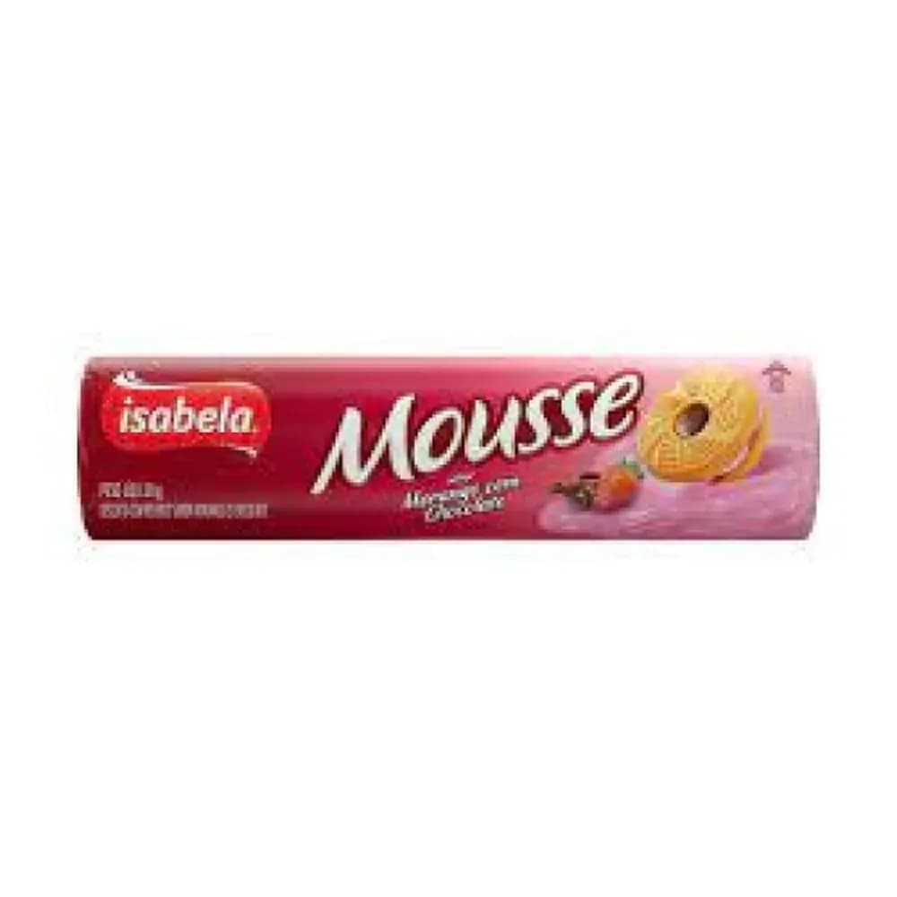 Biscoito recheado isabela mousse de morango com chocolate 130g