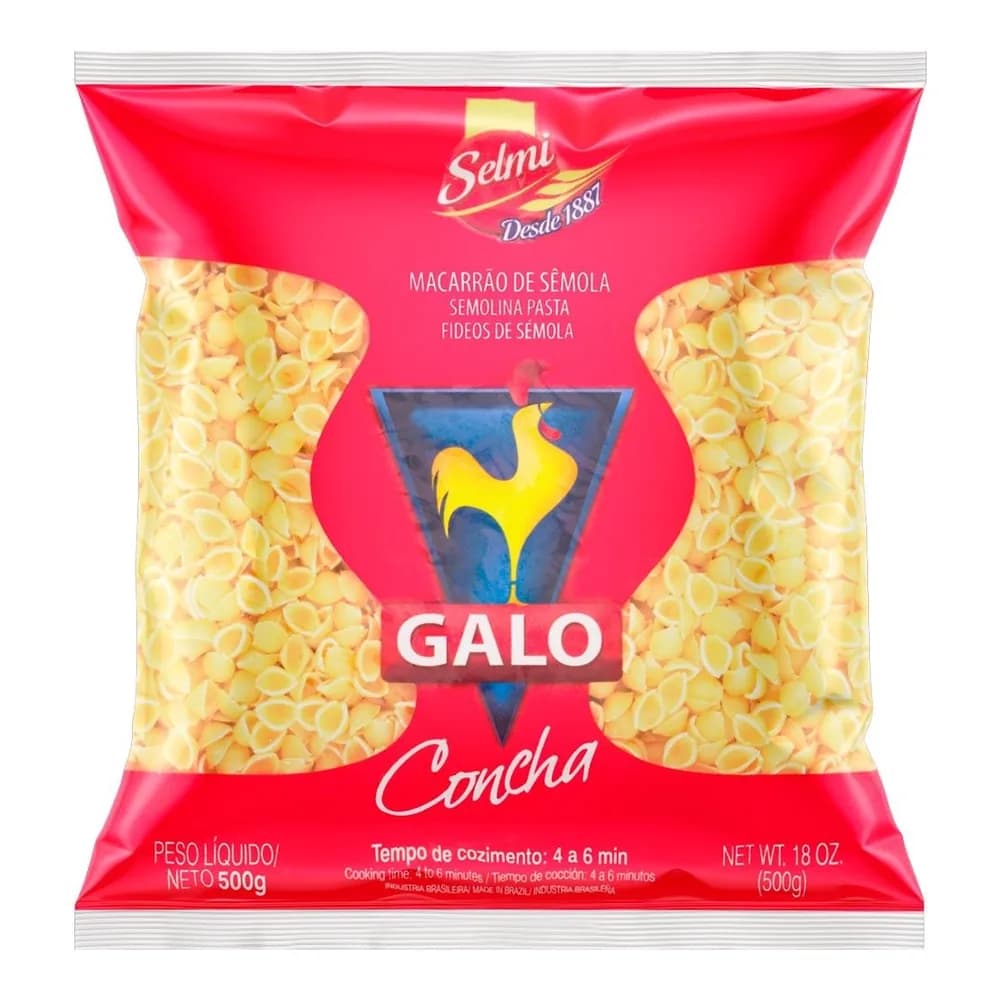 Macarrao de semola concha galo 500g