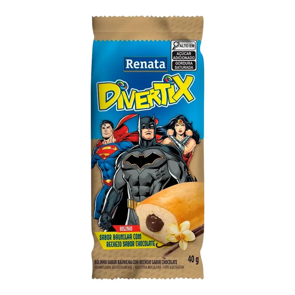 Bolinho divertix baunilha chocolate renata 40g