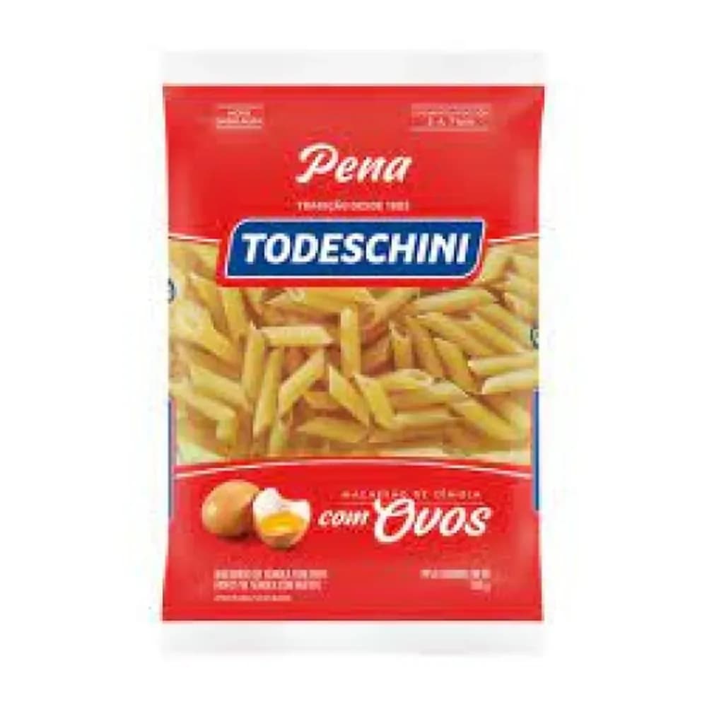 Macarrao todeschini com ovos pena pacote 500g