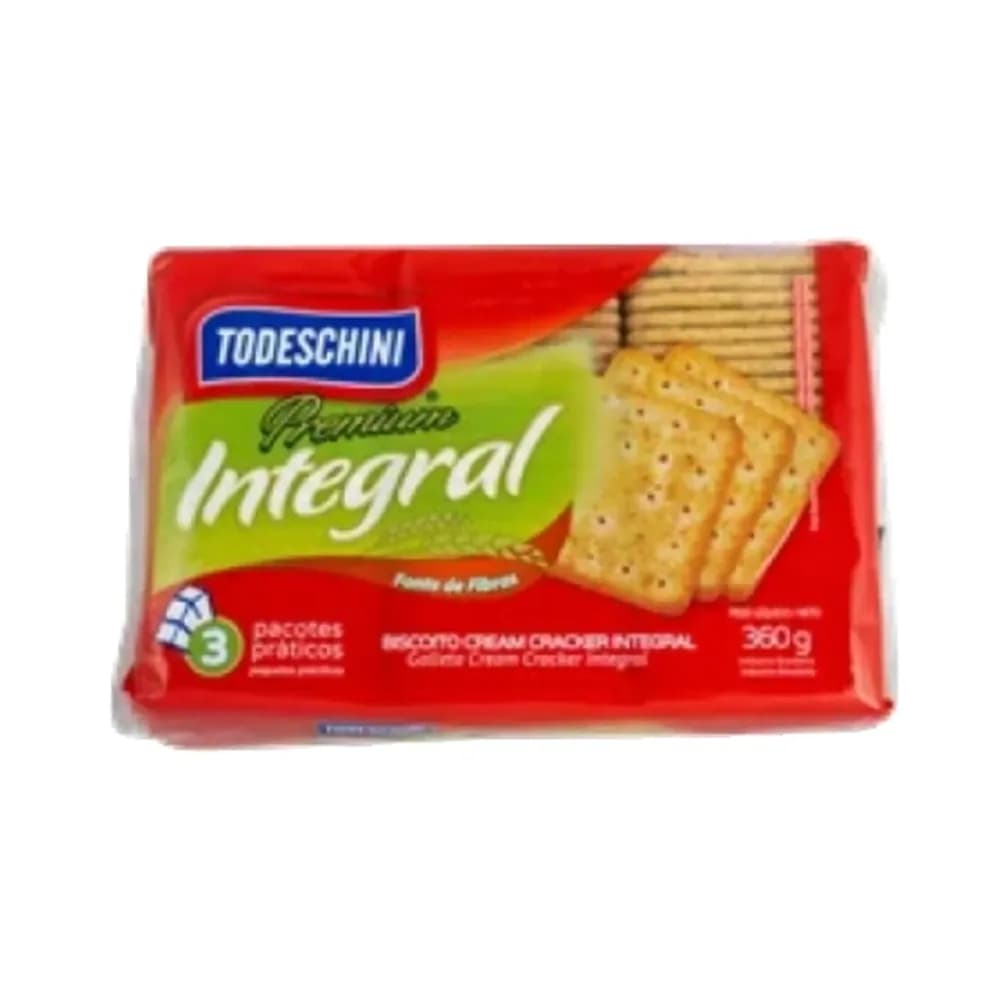 Biscoito cream cracker integral todeschini 360g