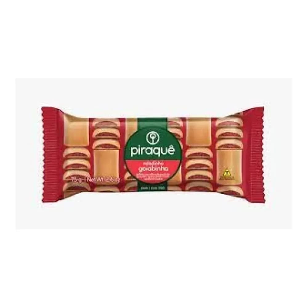 Biscoito roladinho goiabinha piraque 75g
