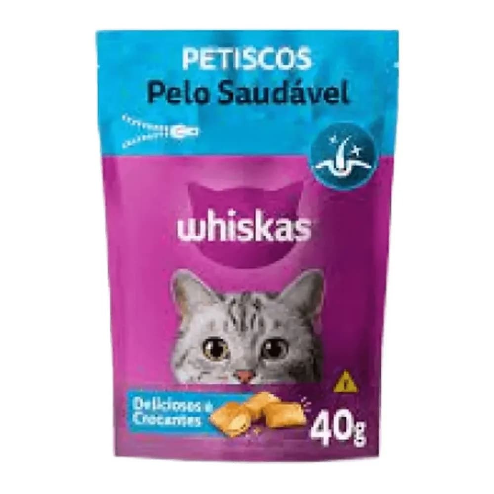 Petisco para gatos pelo saudavel pouch whiskas 40g