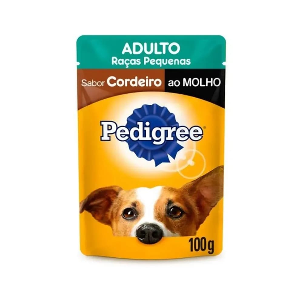 Racao umida pedigree sache cordeiro ao molho para caes adultos de racas pequenas 100 g