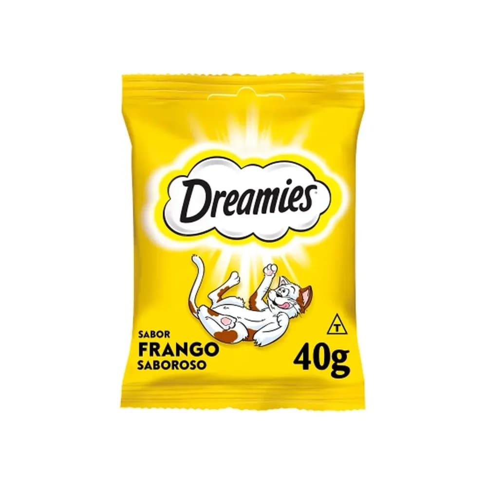 Petisco para gatos adultos sabor frango saboroso dreamies 40g