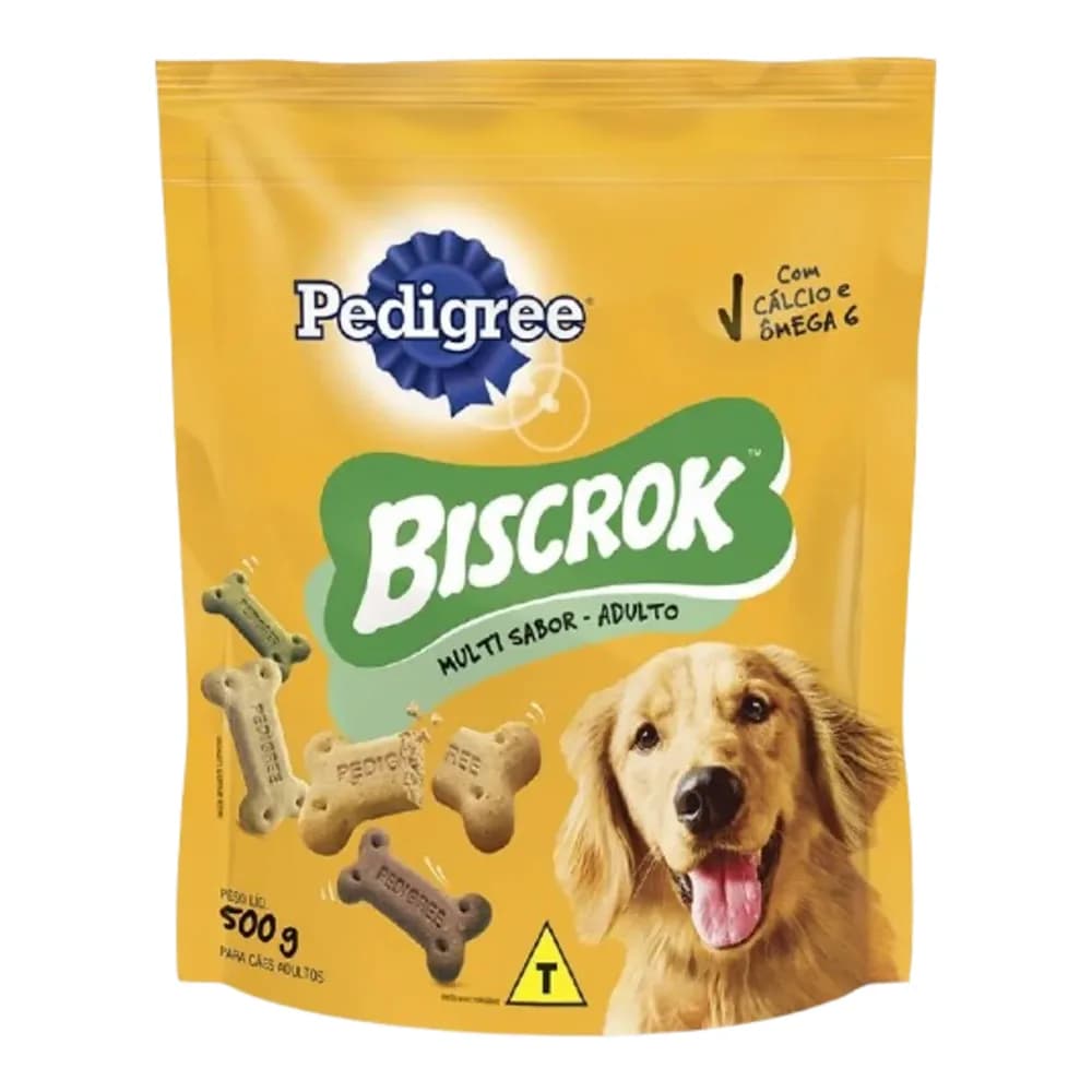 Biscoito biscrok para caes adultos racas pequenas pedigree 500g