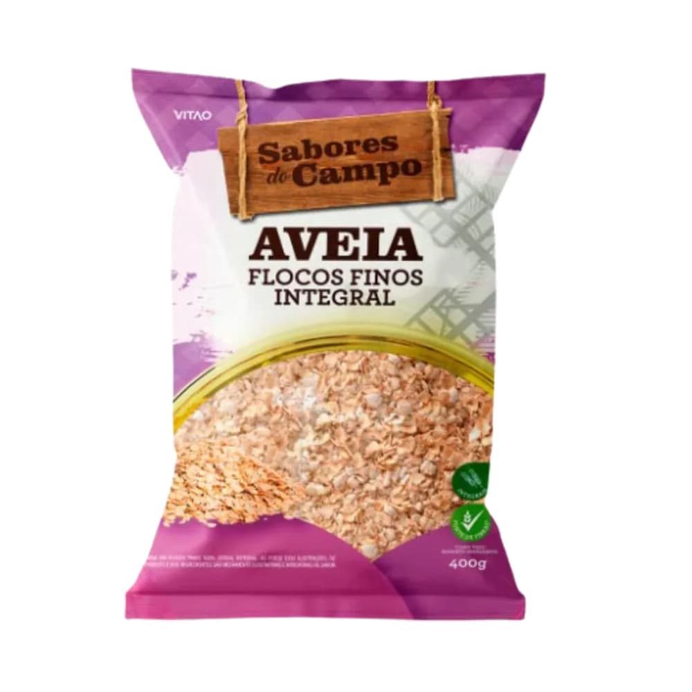 Aveia integral em flocos finos sabores do campo vitao 400g