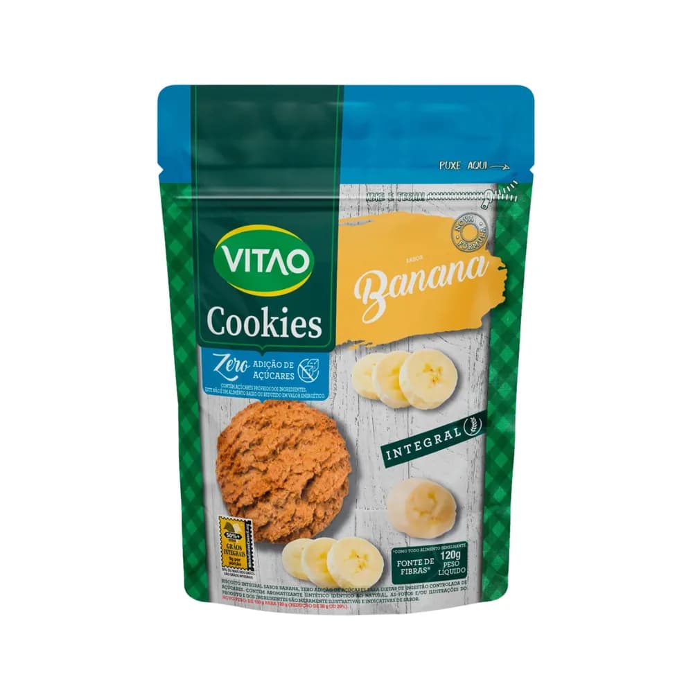 Cookies integrais vitao banana diet pacote 150g