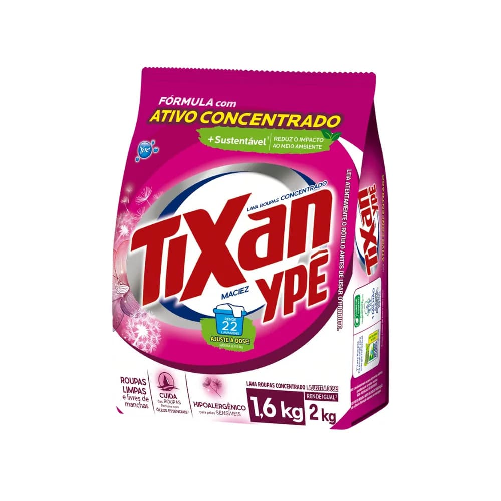 Detergente em po maciez tixan ype 1,6kg