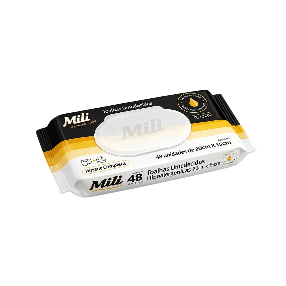 Toalha umedecida prime comfort pacote mili 50un