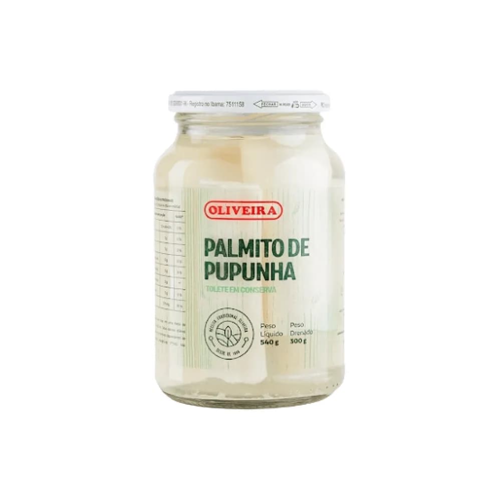 Palmito pupunha inteiro oliveira 300g