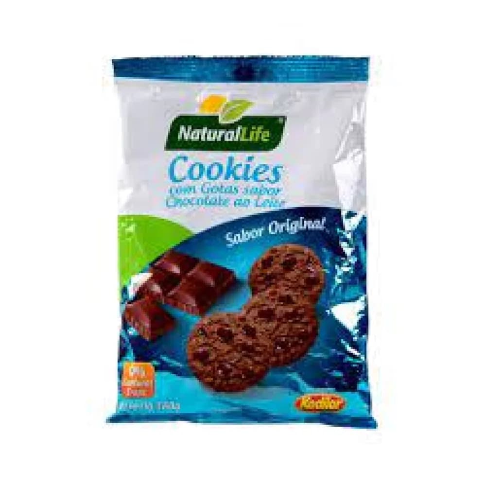 Cookie natural life gotas de chocolate ao leite pacote 180g