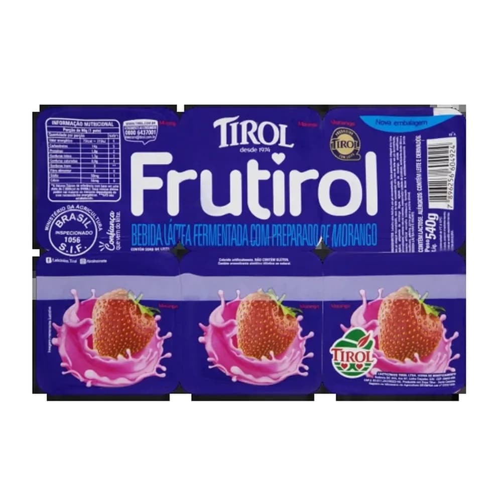 Bebida lactea tirol morango 540g