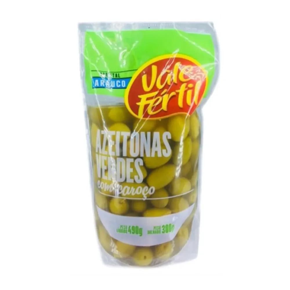 Azeitona verde arauco com caroco vale fertil 300g