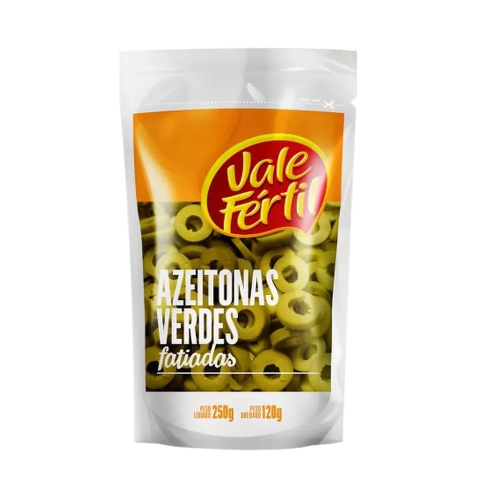 Azeitona verde vale fertil fatiada sache 120g