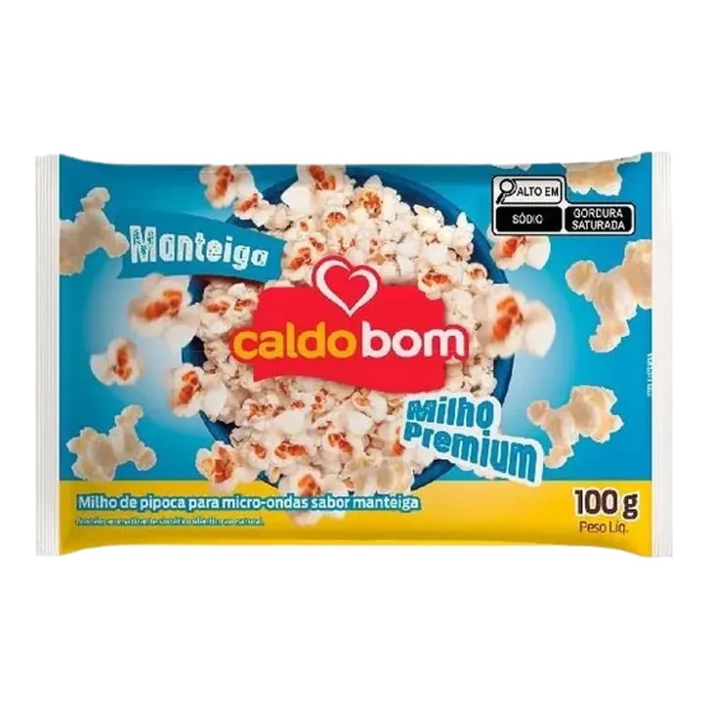 Pipoca de microondas caldo bom manteiga 100g