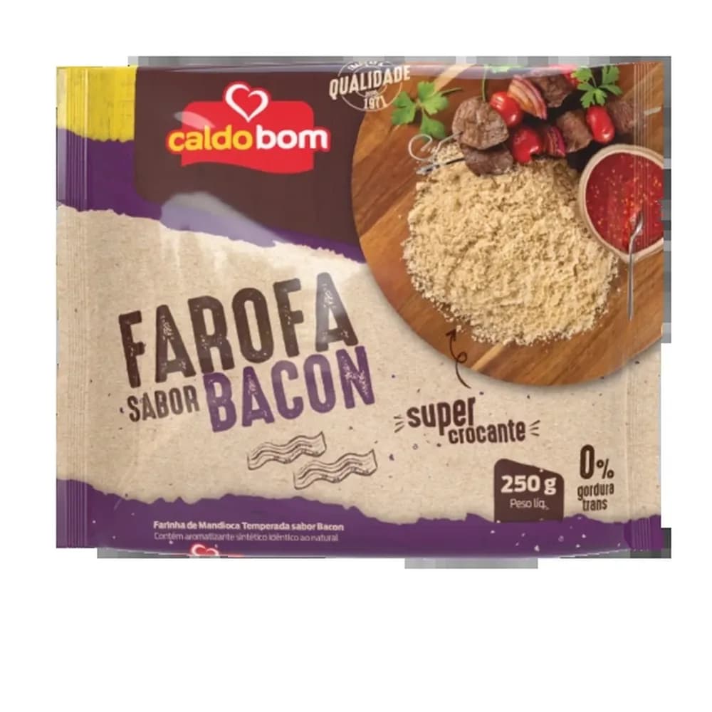 Farofa de mandioca bacon caldo bom pacote 250g