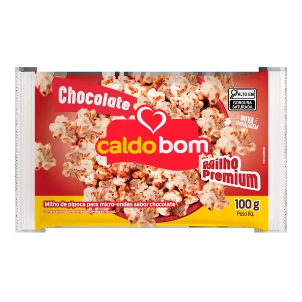 Pipoca de microondas chocolate caldo bom 100g