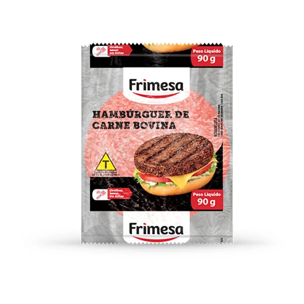 Hamburguer frimesa carne bovina embalagem 90g