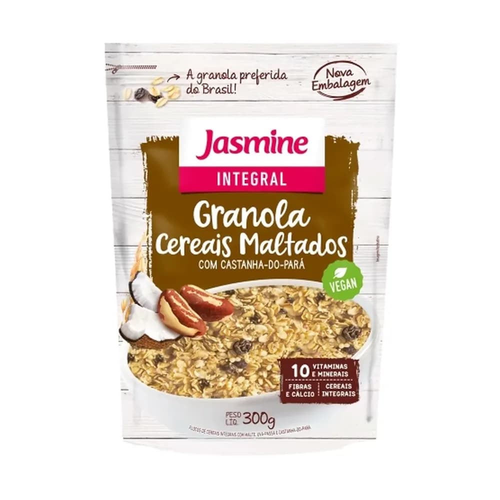 Cereal matinal jasmine grain flakes granola pacote 850g