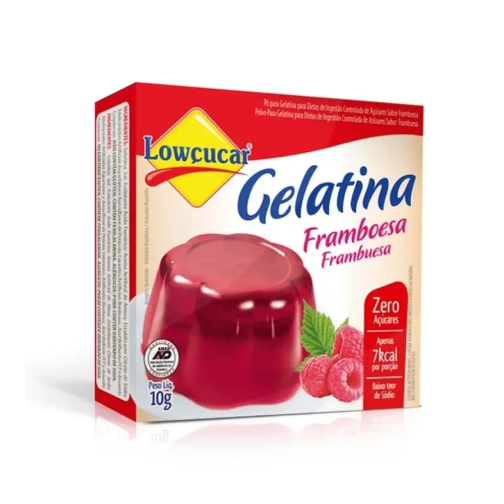 Gelatina lowcucar sabor framboesa 10g