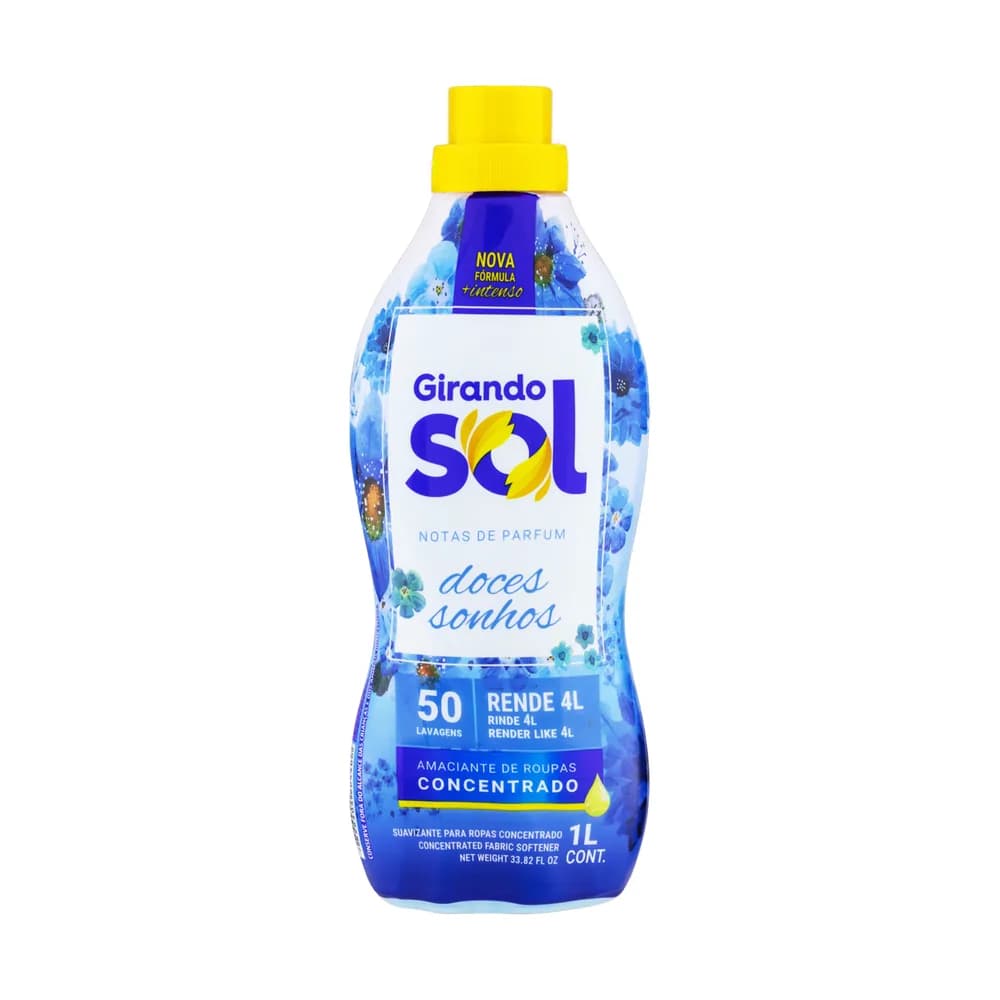 Amaciante concentrado azul girando sol 1l