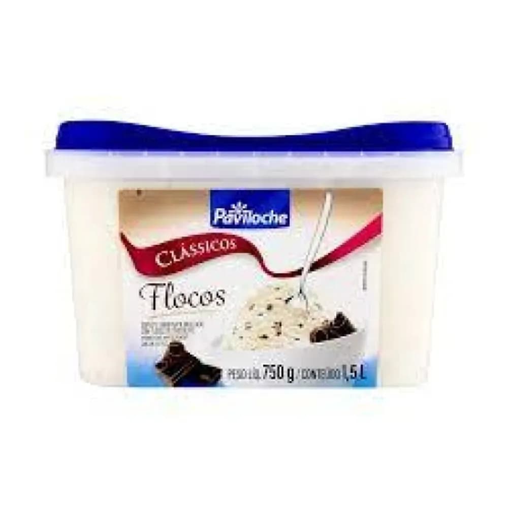 Sorvete paviloche classicos flocos 1,5 l