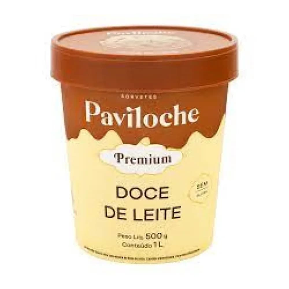 Sorvete paviloche premium doce de leite 1l