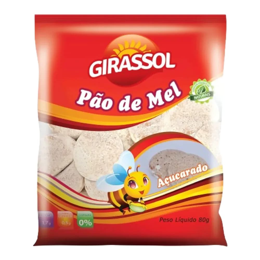 Pão de mel 80g girassol açucarado