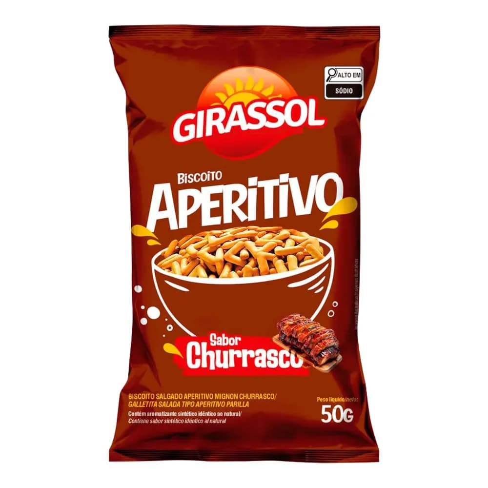 Biscoito aperitivo churrasco girassol 50g