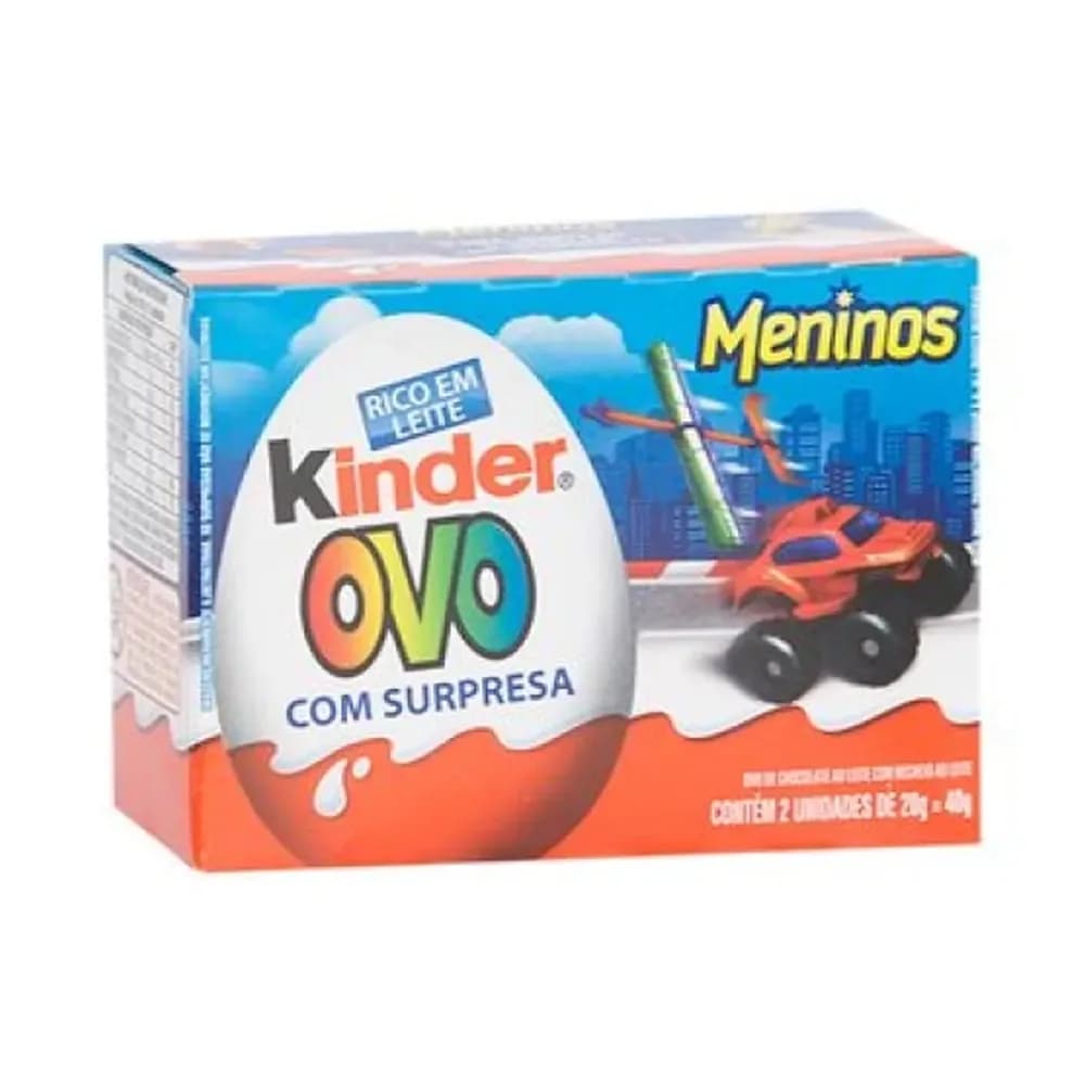 Chocolate kinder ovo menino kinder 20g com 2un