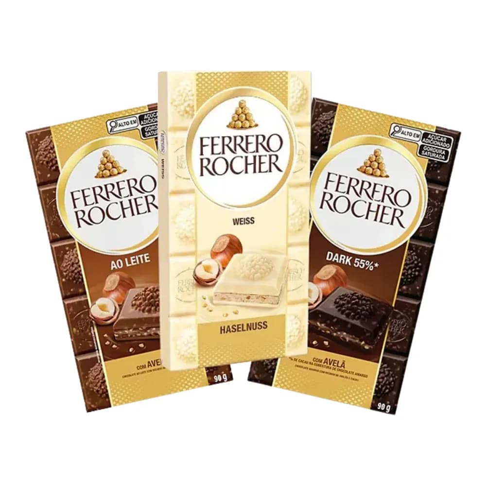 Chocolate barra amargo dark ferrero rocher 90g