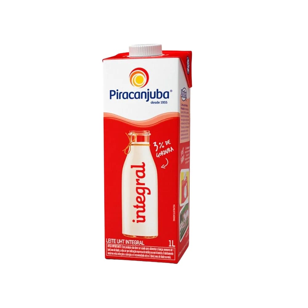 Leite integral uht piracanjuba 1l