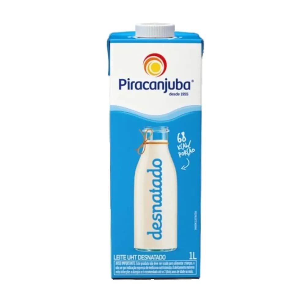 Leite desnatado piracanjuba 1l