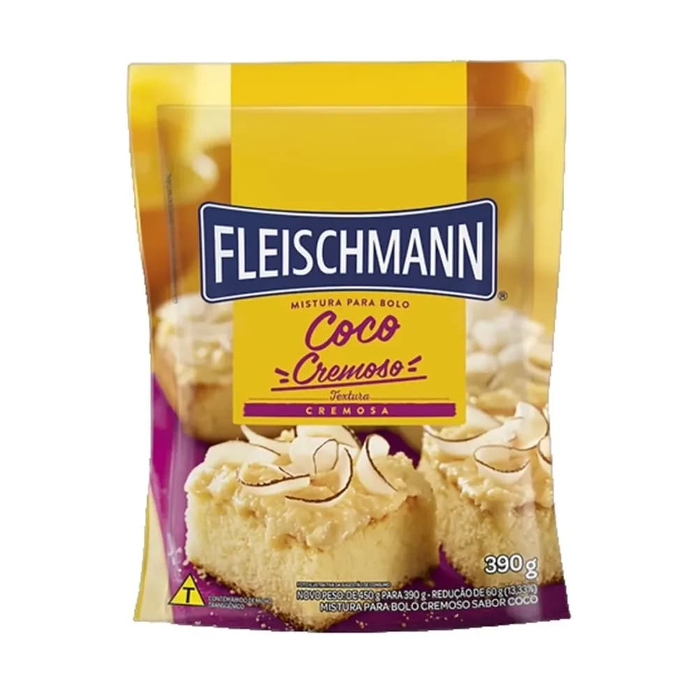 Mistura p/bolo fleischmann 390g coco cremoso