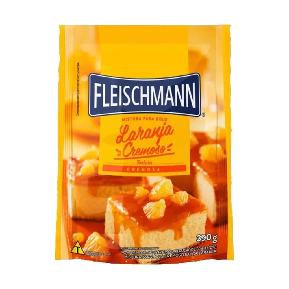 Mistura para bolo de laranja cremoso fleischmann 390g