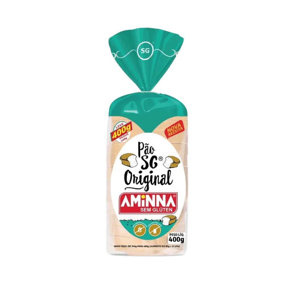 Pao de forma aminna sem gluten original 340g