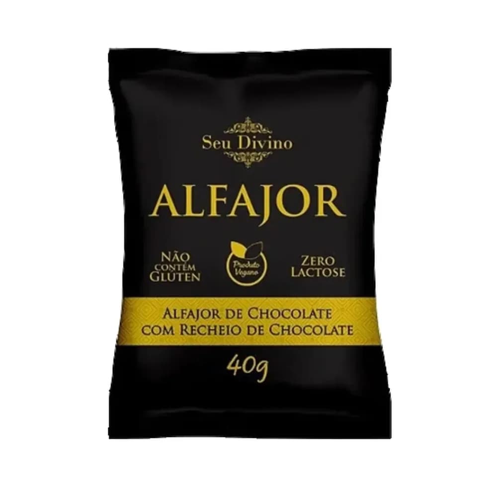 Alfajor seu divino chocolate com recheio chocolate 40g