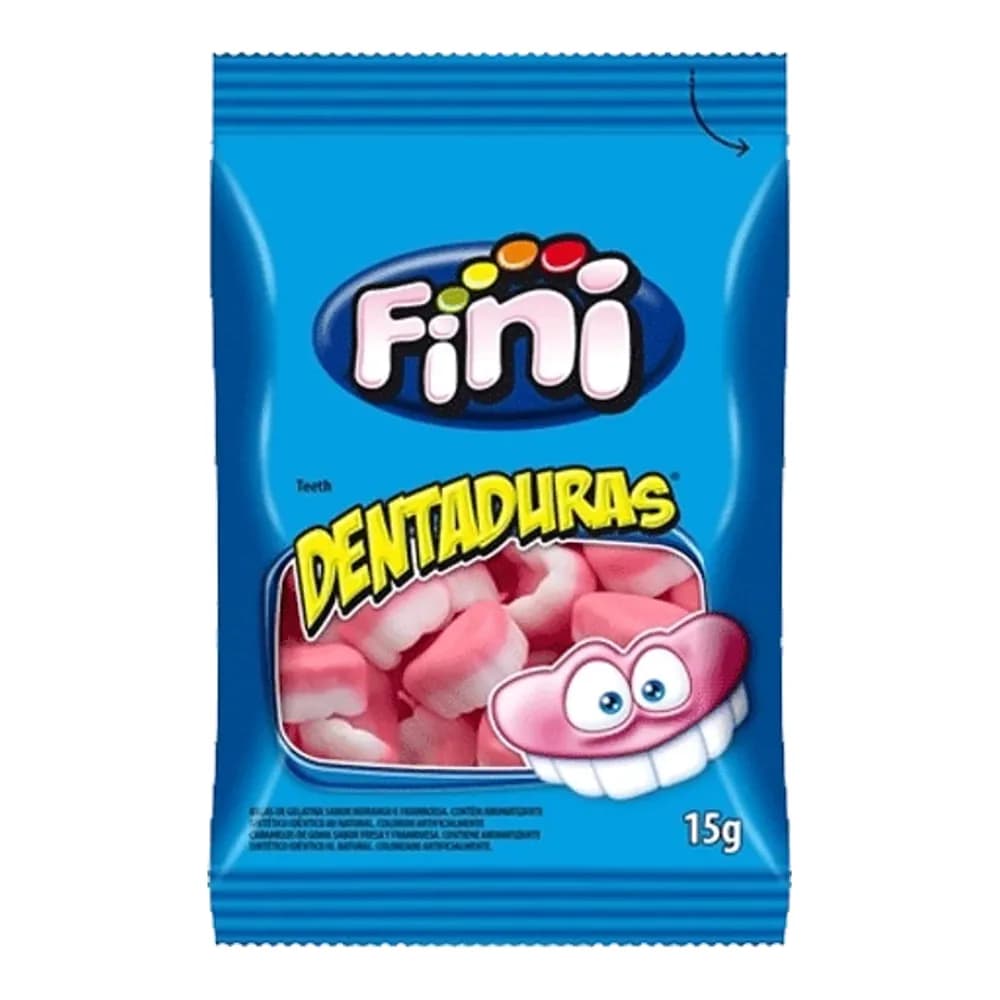 Bala gelatin beijos morango a fini 15g