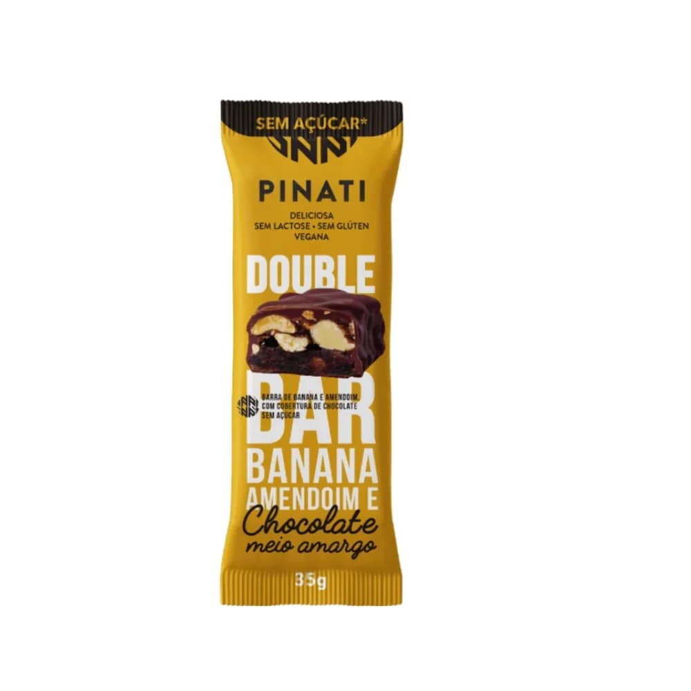 Barra double bar banana amendoim chocolate sem acucar pinati 35g